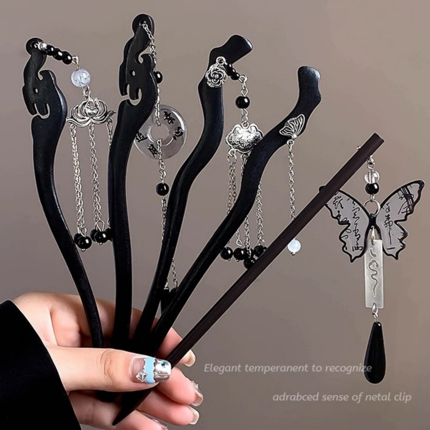Pendant Light Shade - Light Luxury Wooden Tassel Hairpin For