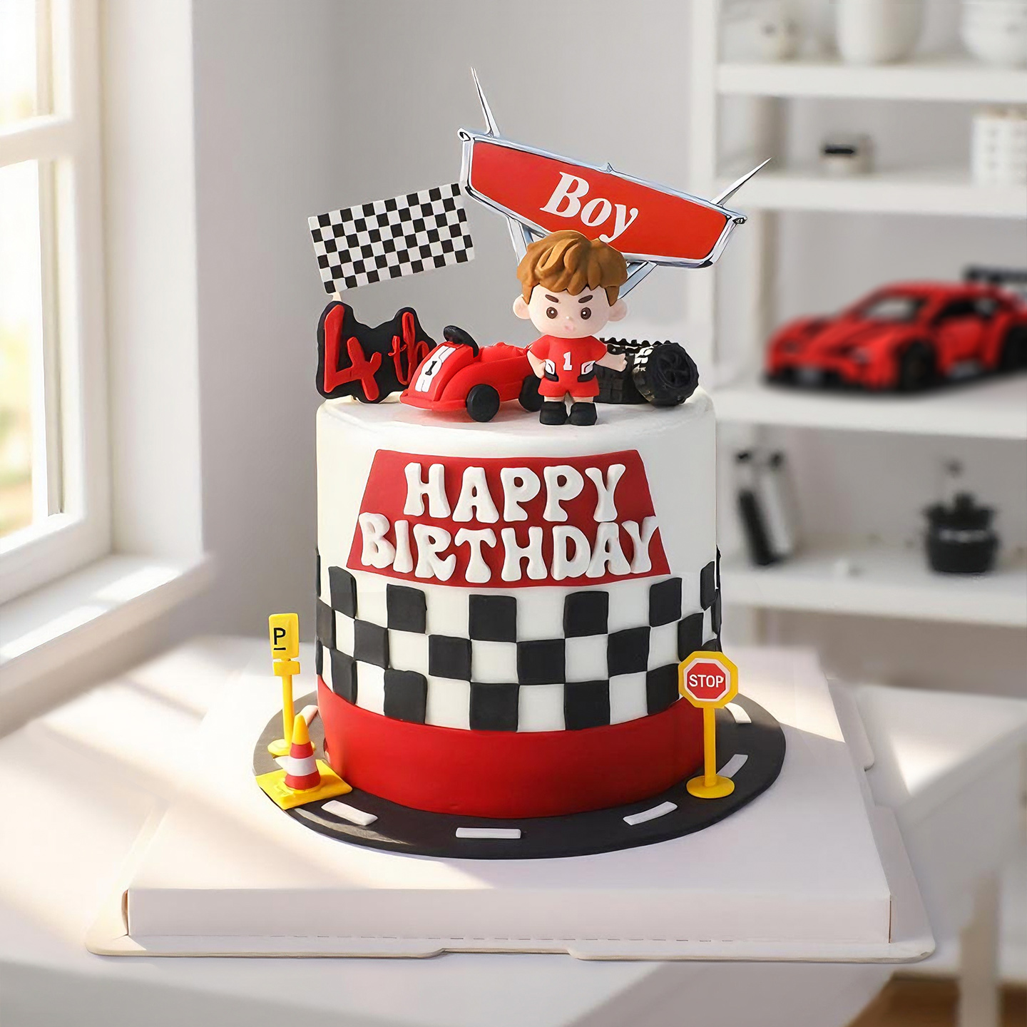 Lighting Mcqueen Birthday Decor - Cartoon Boy Birthday Cake Topper Decor