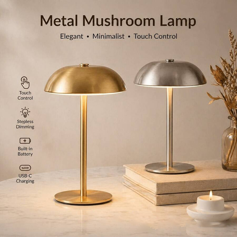 Mushroom Table Lamp - Cute Mushroom Table Lamp, Touch Control