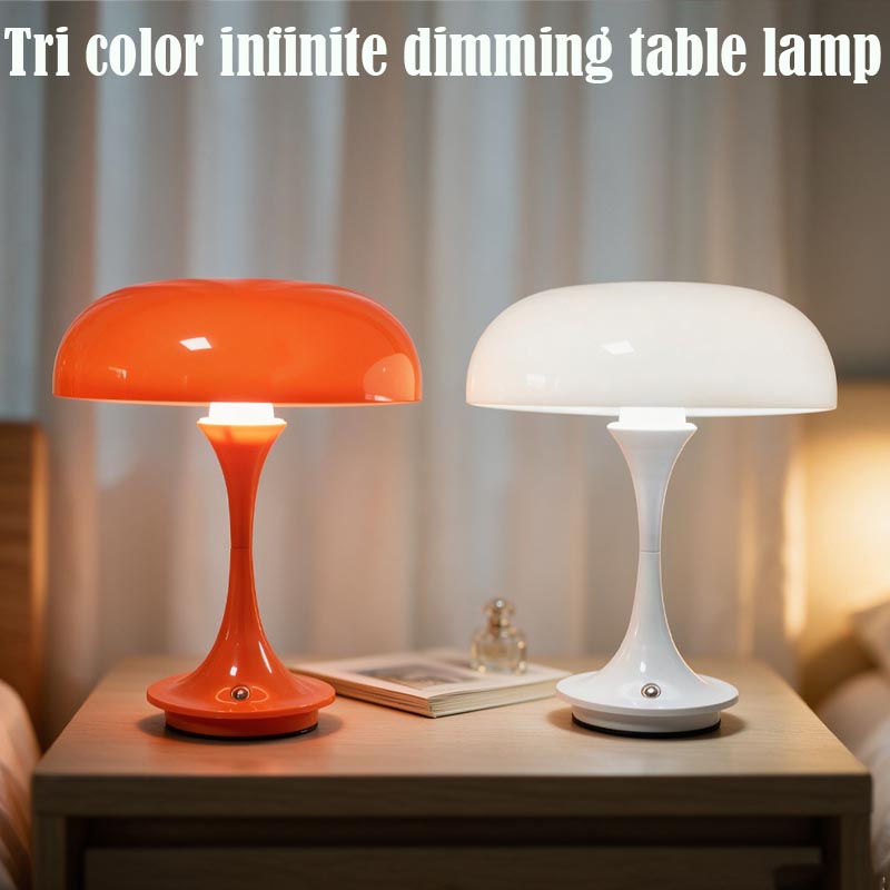 Mushroom Table Lamp - Retro Mushroom Table Lamp, Rechargeable Bedroom