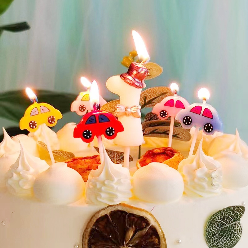 5 Car Candles Children's Birth - Lighting Mcqueen Birthday Decor review and price