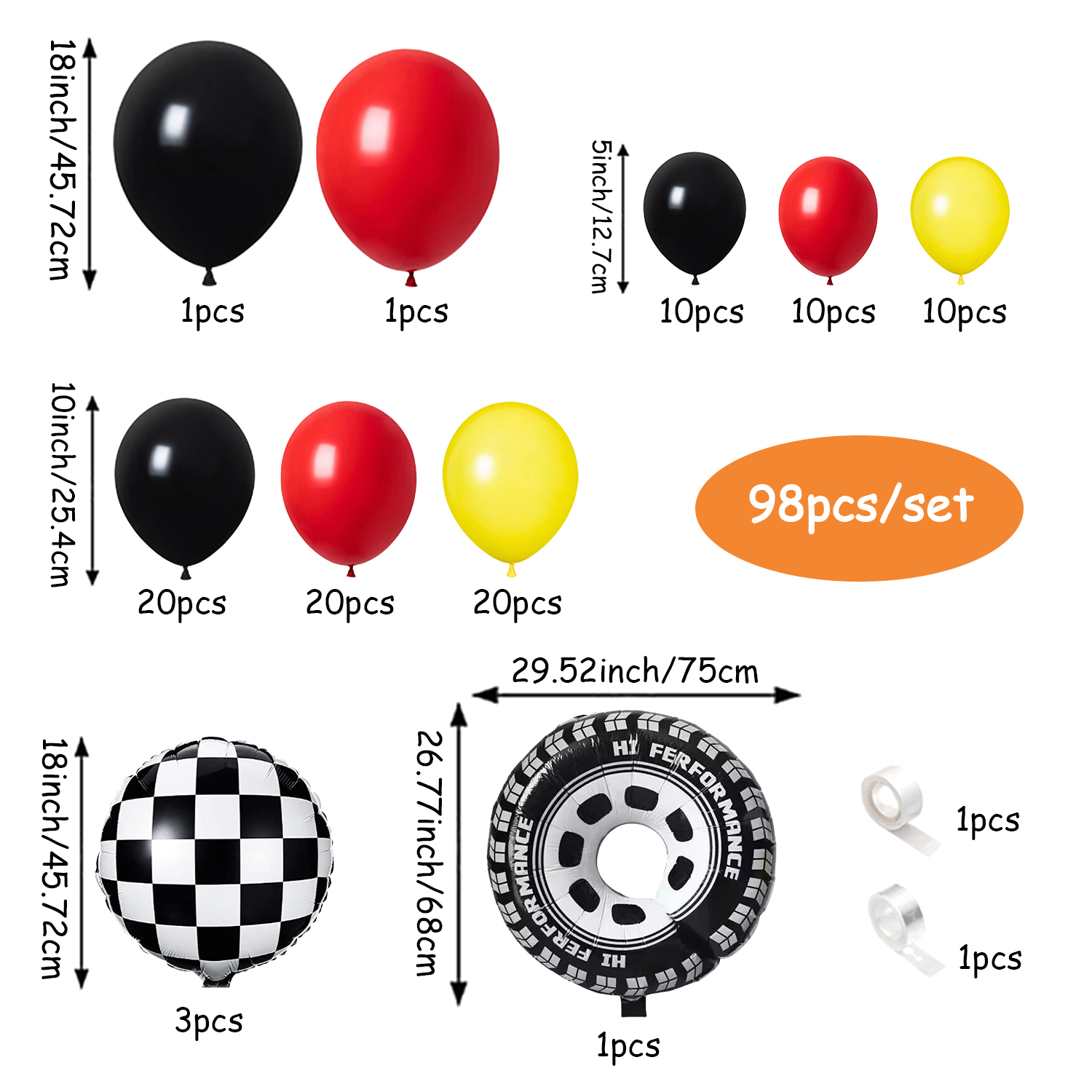 98-Piece Yellow and Black All- - Lighting Mcqueen Birthday Decor review and price