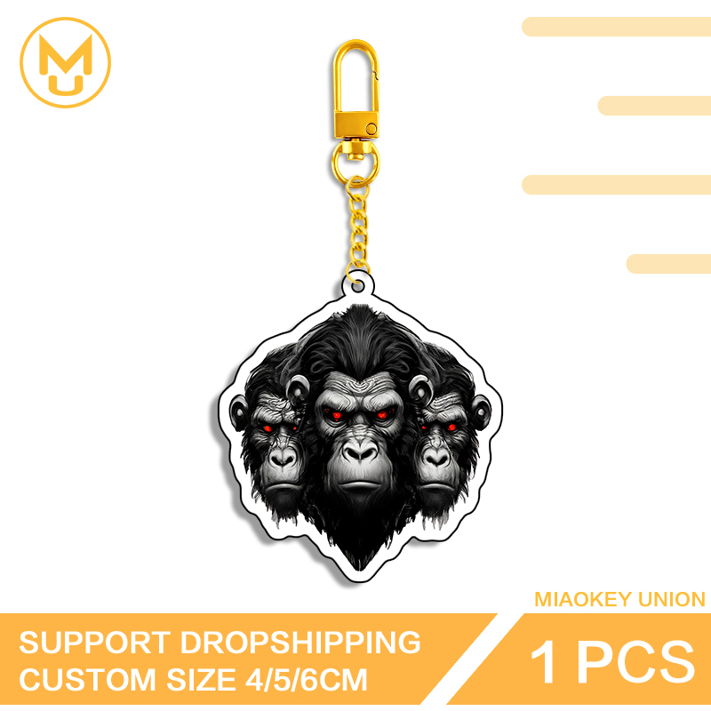 Three Chimpanzee Heads Keyring - Union Lighting & Decor Collabs review and price