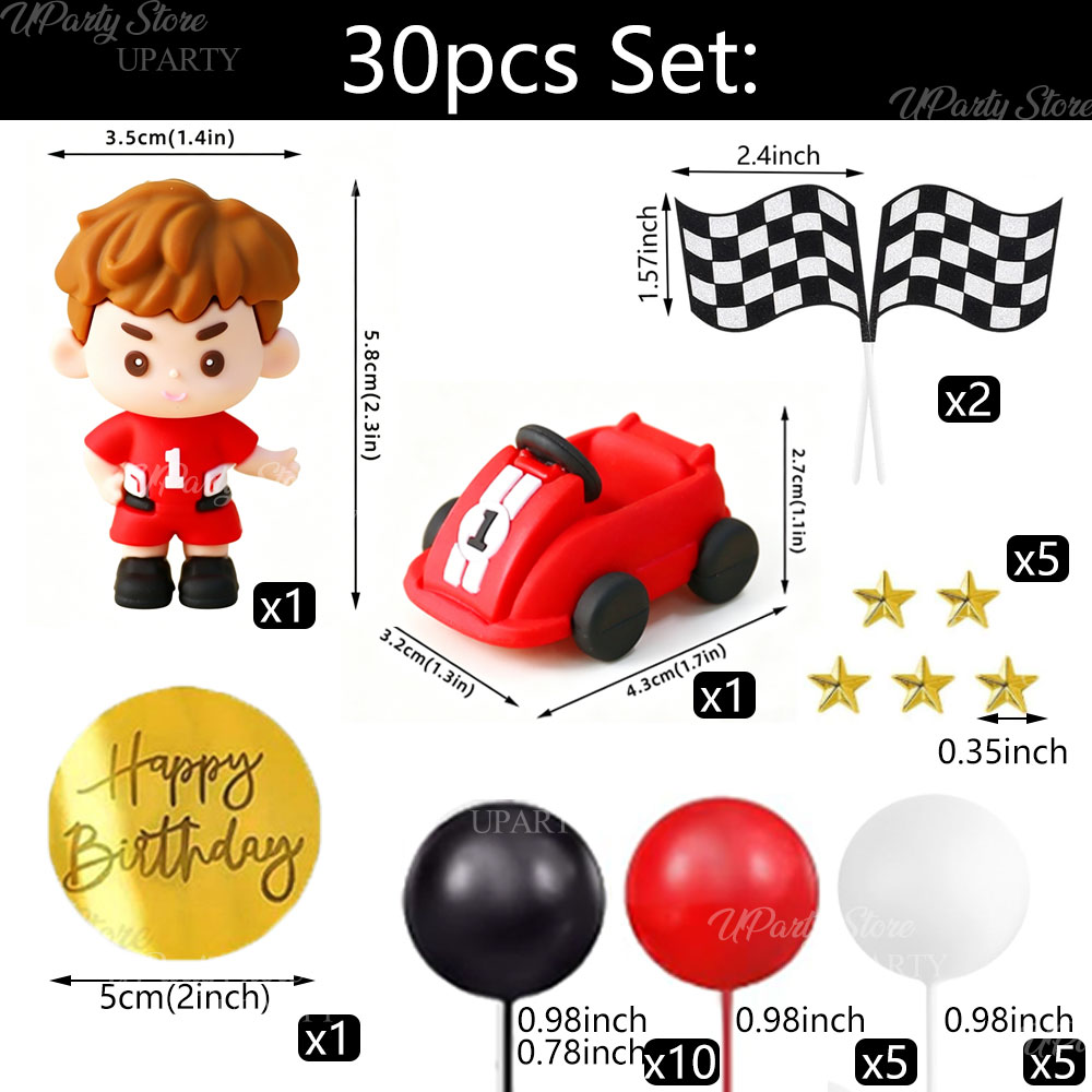 Red Racing Car Cake Toppers Re - Lighting Mcqueen Birthday Decor review and price