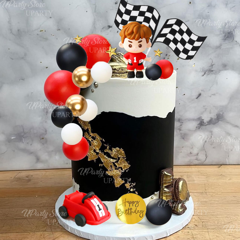 Red Racing Car Cake Toppers Re - Lighting Mcqueen Birthday Decor review and price