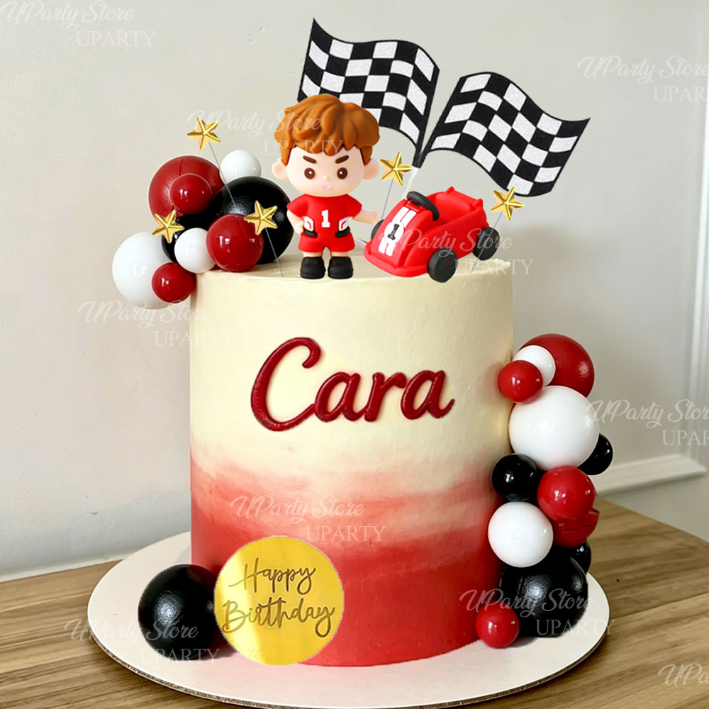 Red Racing Car Cake Toppers Re - Lighting Mcqueen Birthday Decor review and price