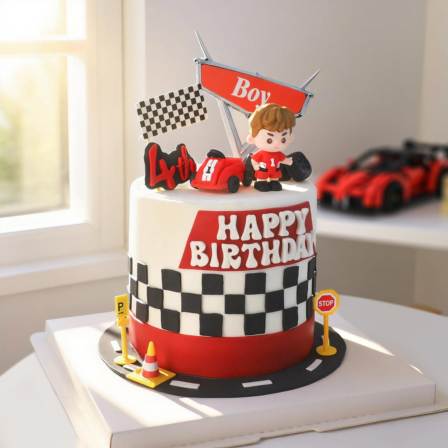 Cartoon Boy Birthday Cake Topp - Lighting Mcqueen Birthday Decor review and price