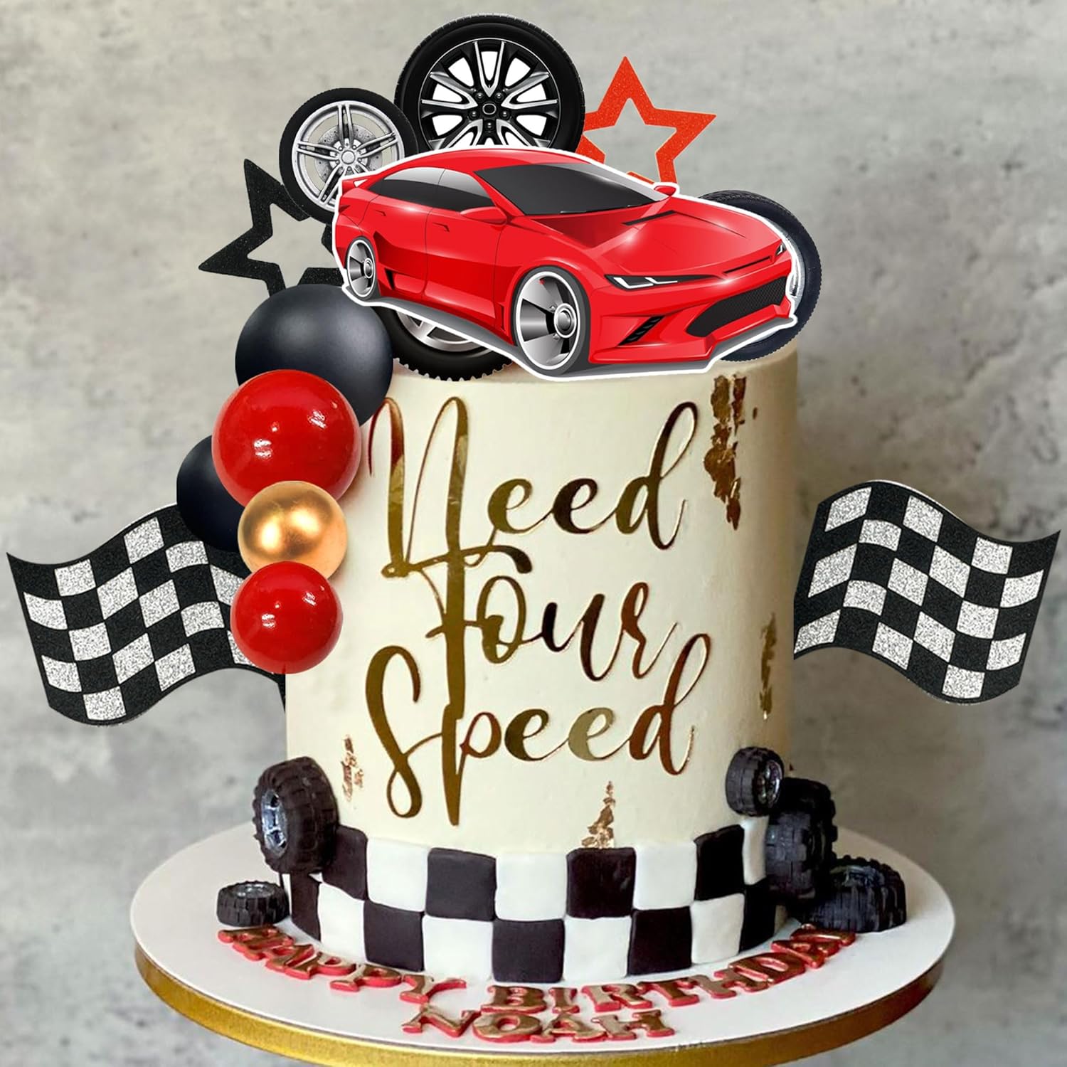 27 PCS Racing Wheel Cake Toppe - Lighting Mcqueen Birthday Decor review and price