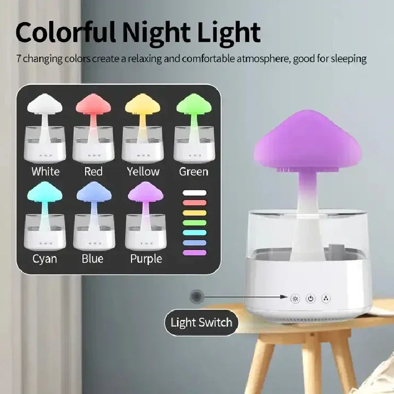 Cloud And Raindrop Humidifier  - Mushroom Table Lamp review and price