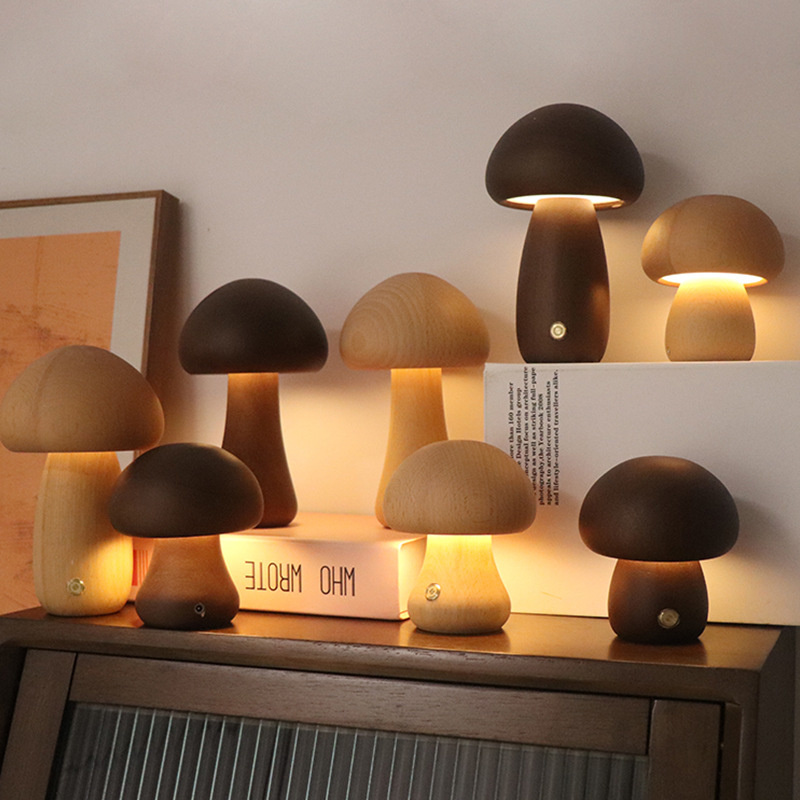 Claeted Wooden Mushroom Bedsid - Mushroom Table Lamp review and price