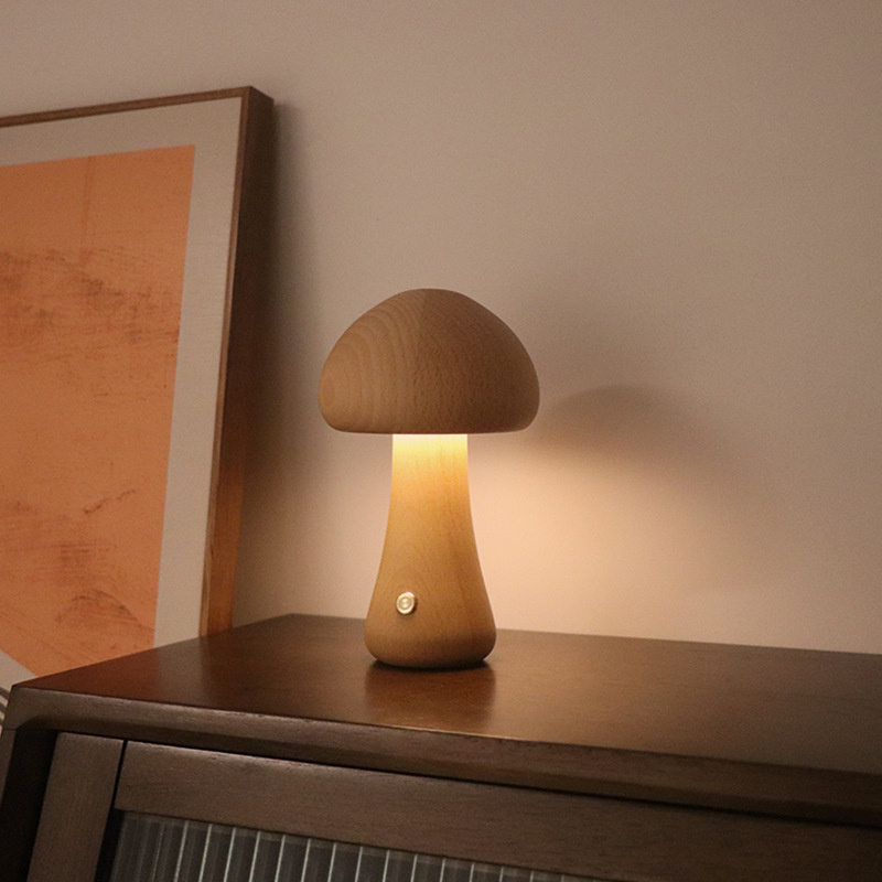 Claeted Wooden Mushroom Bedsid - Mushroom Table Lamp review and price
