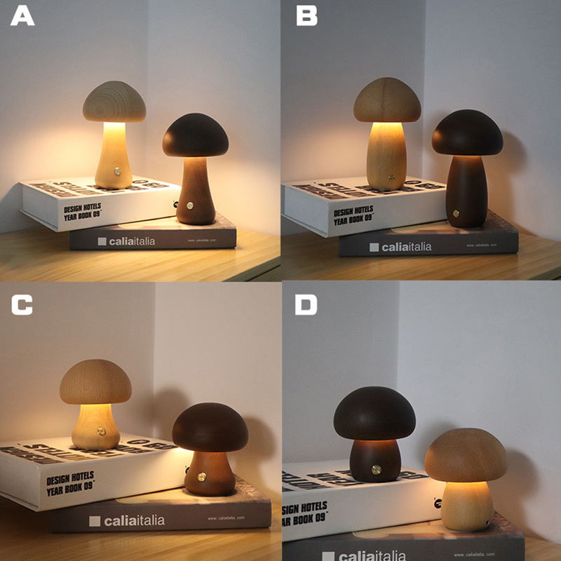 Claeted Wooden Mushroom Bedsid - Mushroom Table Lamp review and price